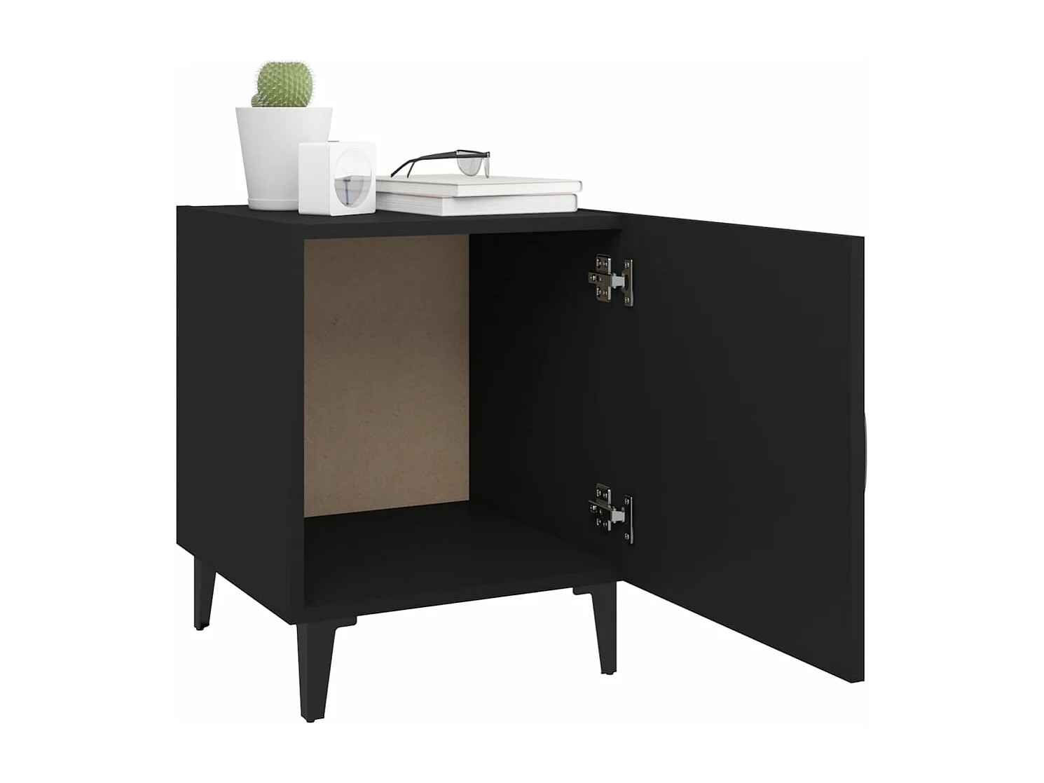 Nachttisch Schwarz Holzwerkstoff