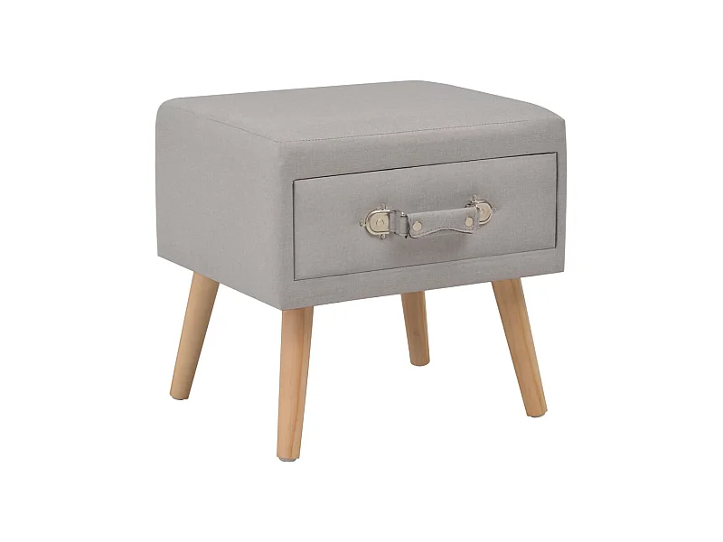 Table de chevet Gris 40x35x40 cm Tissu