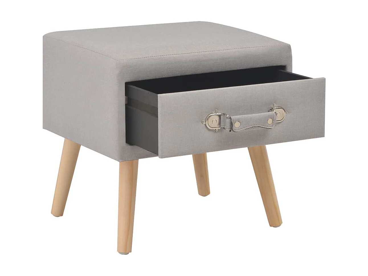 Table de chevet Gris 40x35x40 cm Tissu