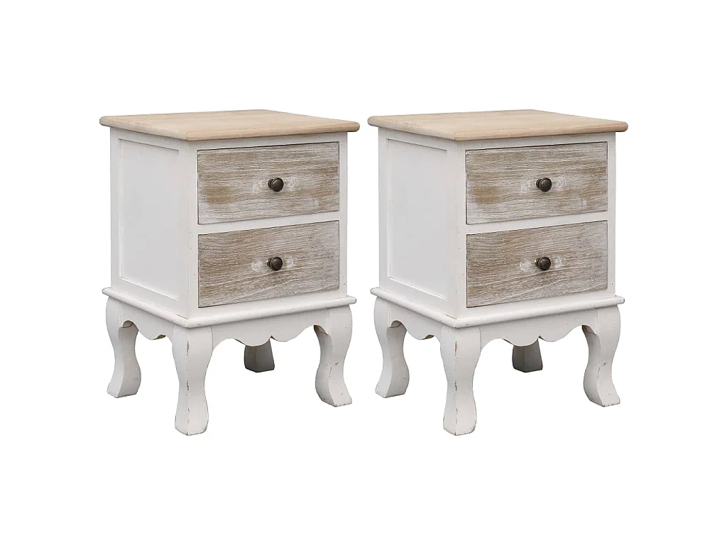 Comodini 2 pz 35x30x50 cm in Legno di Paulownia