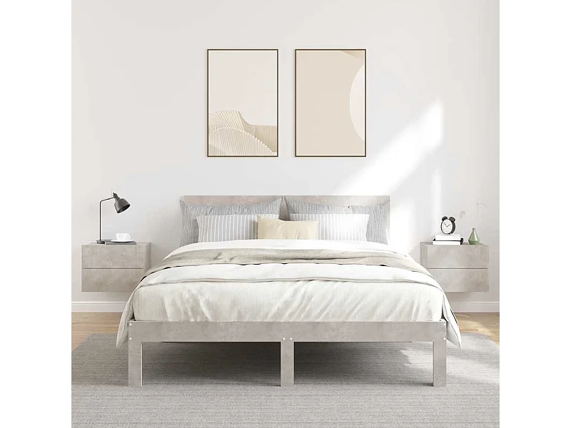 Nachtkastjes 2 st 40x30x30 cm bewerkt hout betongrijs