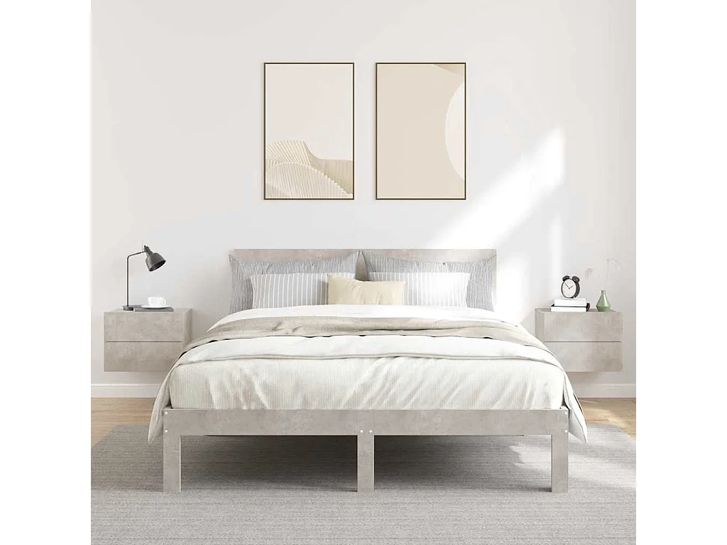 Nachtkastjes 2 st 40x30x30 cm bewerkt hout betongrijs