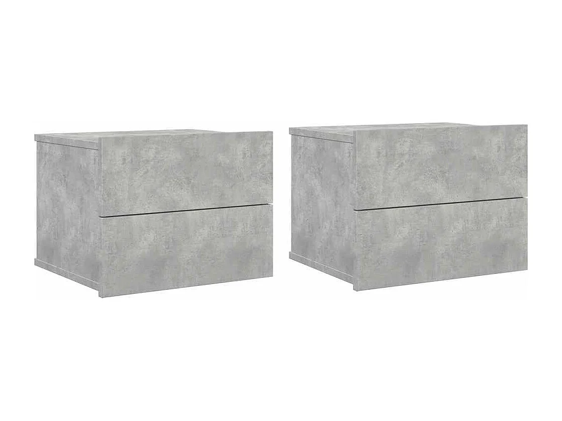 Tables de chevet 2 pcs Gris béton 40x30x30 cm Bois ingénierie