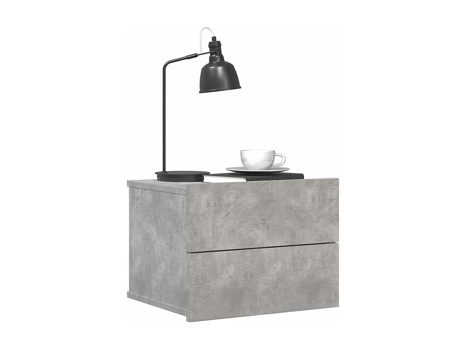 Tables de chevet 2 pcs Gris béton 40x30x30 cm Bois ingénierie