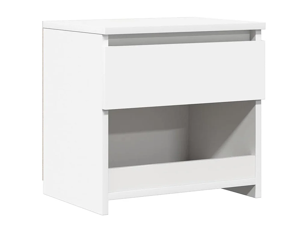 Comodino Bianco 40x30x39 cm in Legno Ingegnerizzato