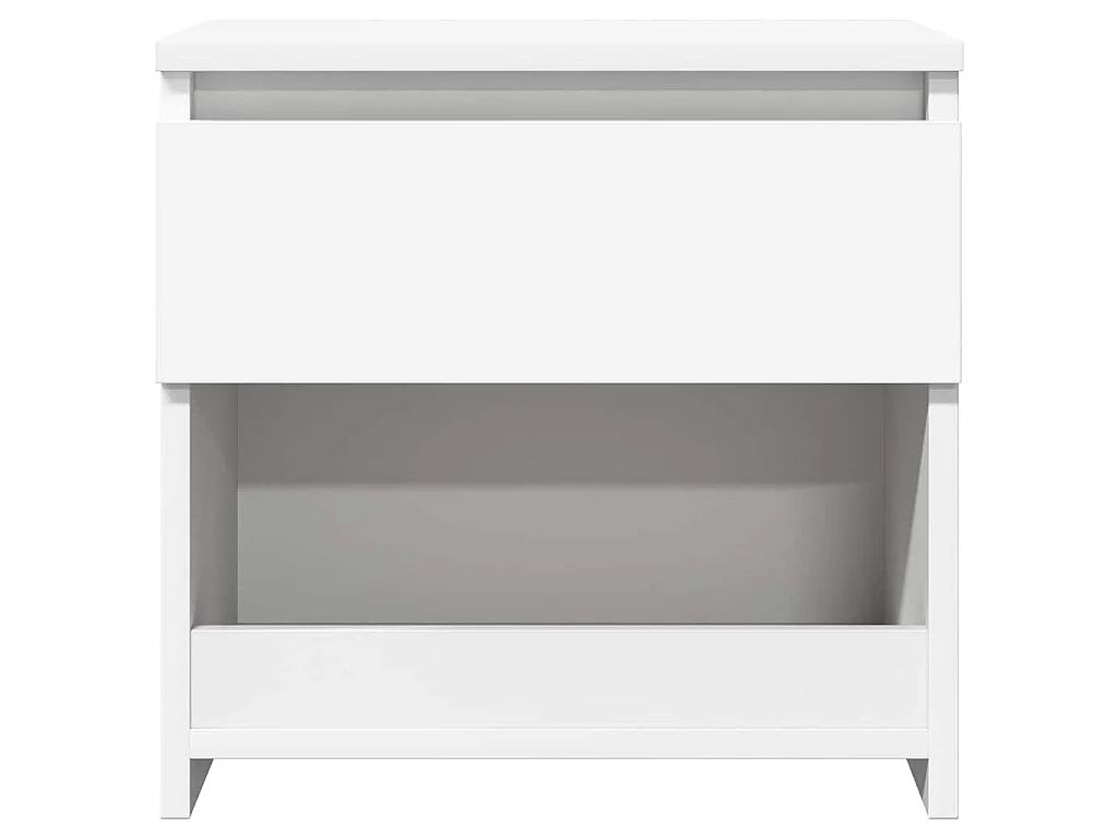 Comodino Bianco 40x30x39 cm in Legno Ingegnerizzato