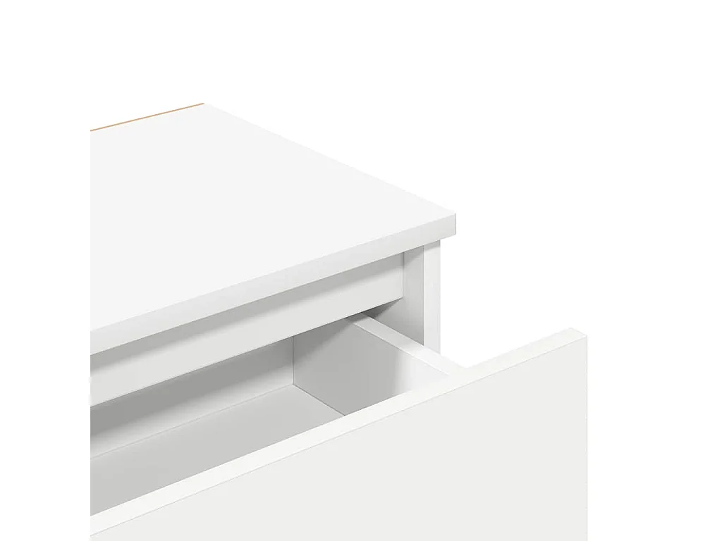 Comodino Bianco 40x30x39 cm in Legno Ingegnerizzato