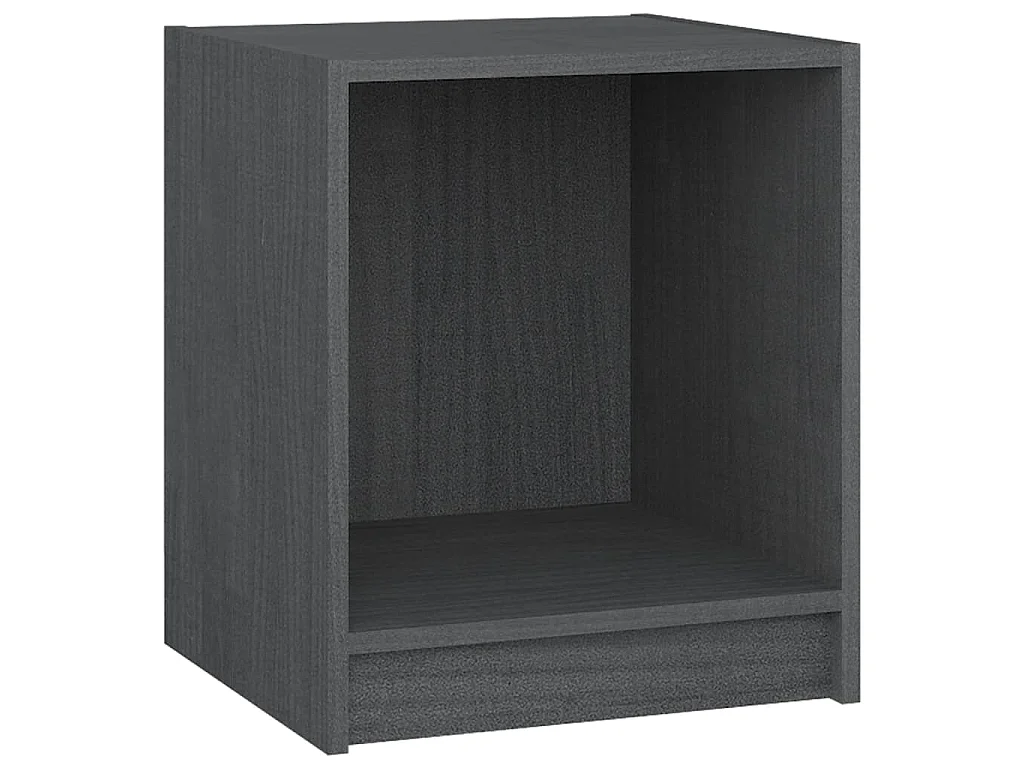 Tables de chevet 2 pcs Gris 35,5x33,5x41,5cm Bois de pin massif