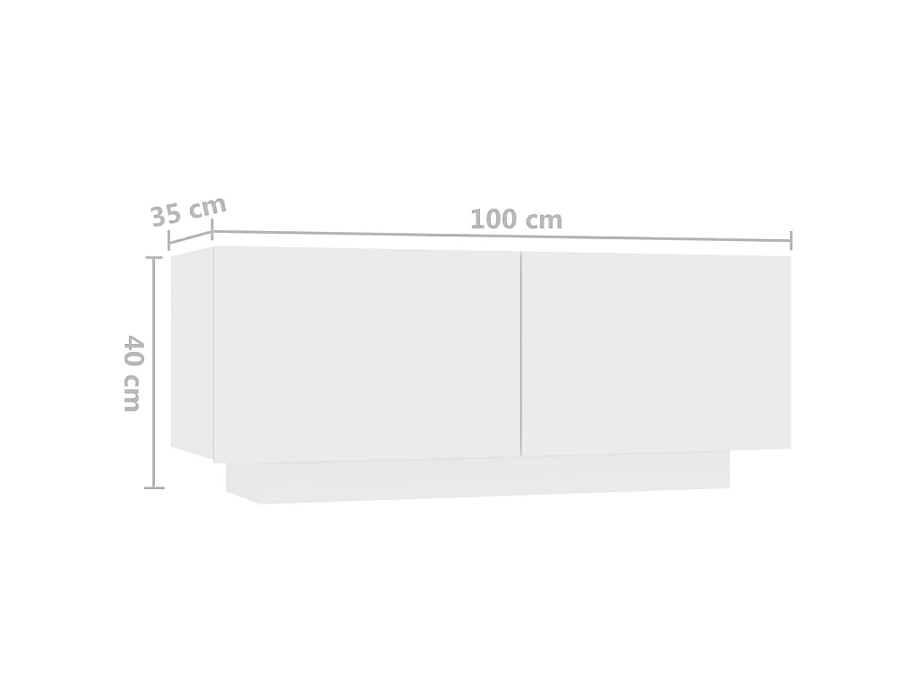 Table de chevet blanc 100x35x40 cm bois d'ingénierie
