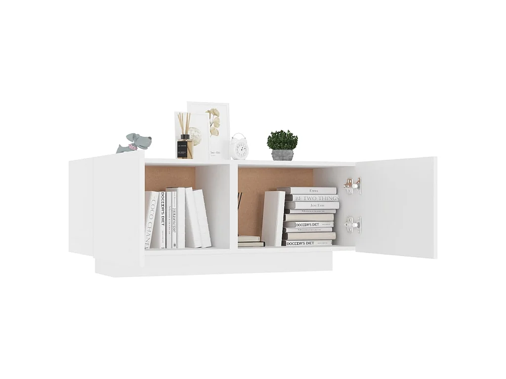 Table de chevet blanc 100x35x40 cm bois d'ingénierie
