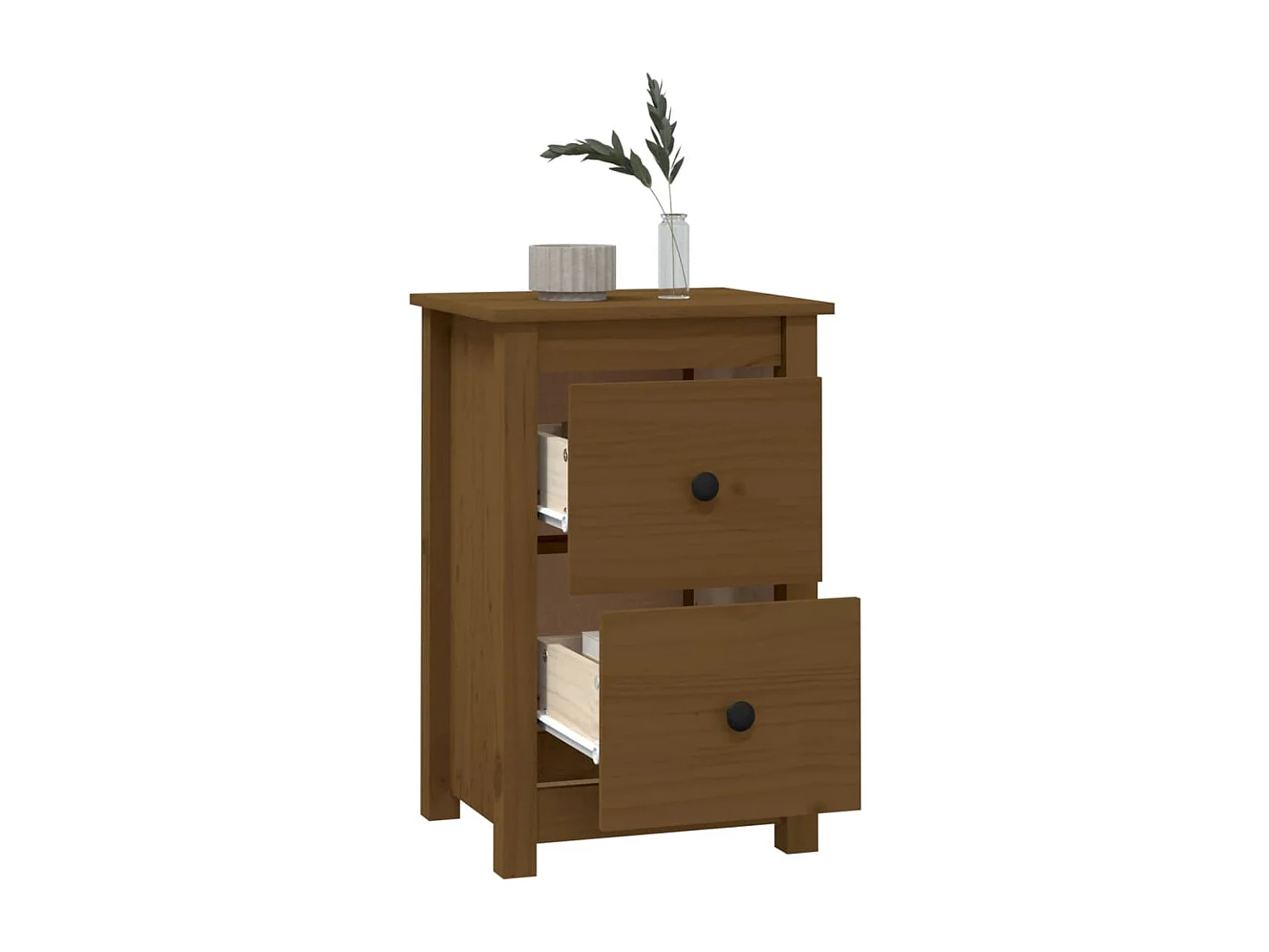 Mesa de cabeceira 40x35x61,5 cm pinho maciço castanho mel