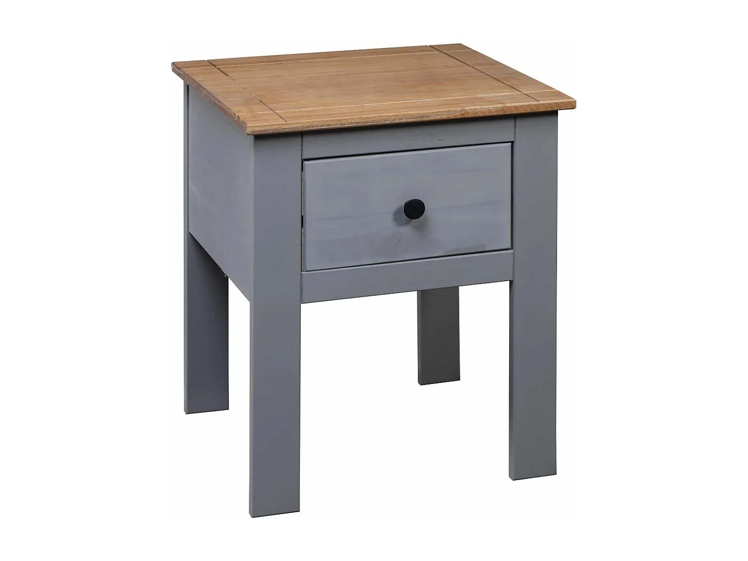Nachttisch Grau 46x40x57 cm Kiefernholz Panama