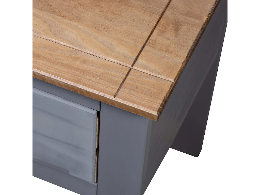 Nachttisch Grau 46x40x57 cm Kiefernholz Panama