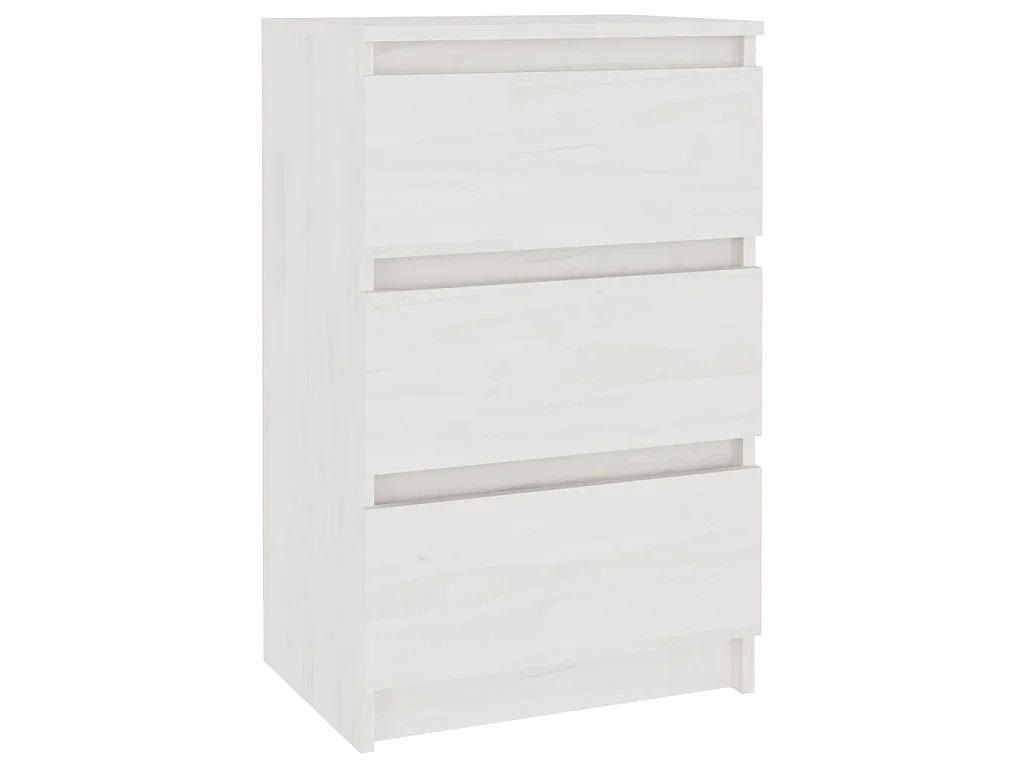 Mesa de cabeceira 40x29,5x64 cm madeira de pinho maciça branco