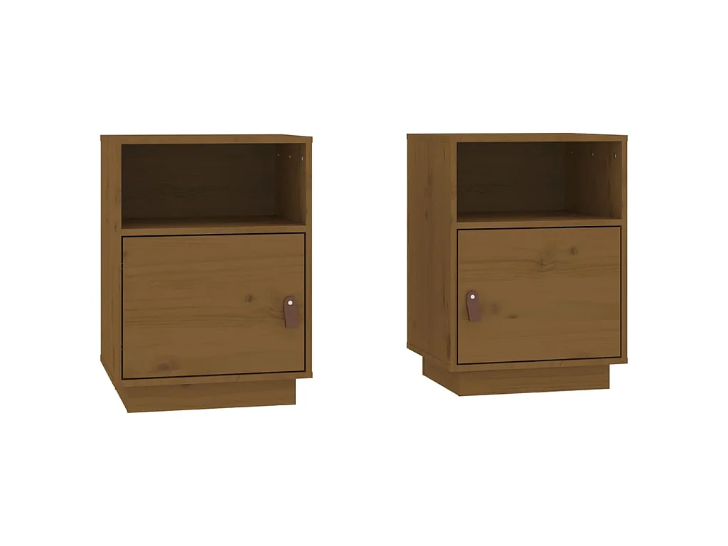 Nachtkastjes 2 st 40x34x55 cm massief grenenhout honingbruin