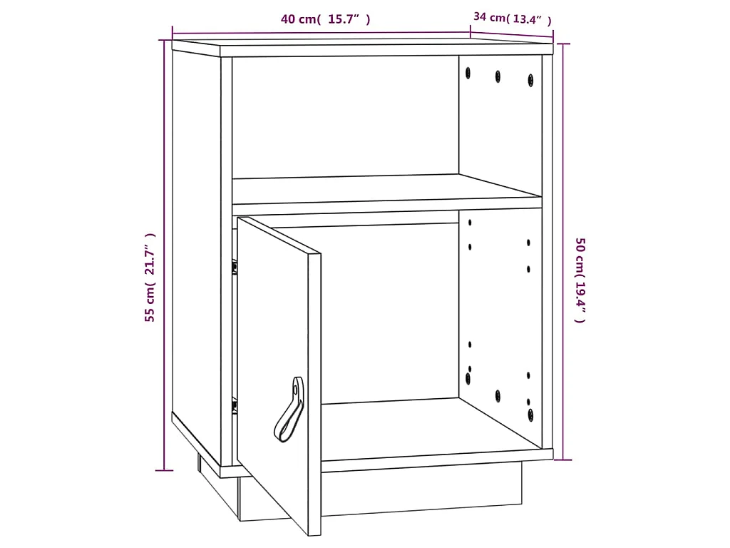 Nachtkastjes 2 st 40x34x55 cm massief grenenhout honingbruin