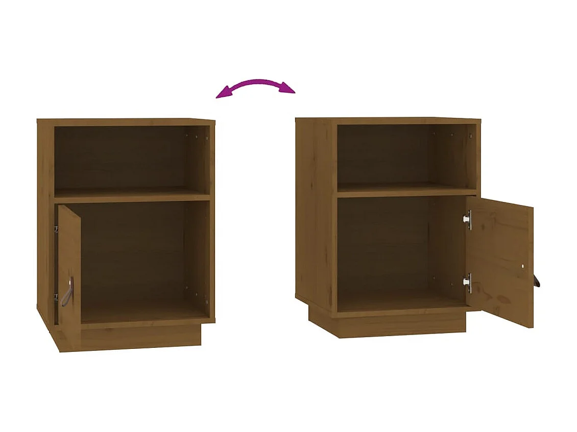 Nachtkastjes 2 st 40x34x55 cm massief grenenhout honingbruin