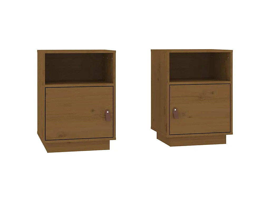 Tables de chevet 2pcs Marron miel 40x34x55cm Bois de pin massif