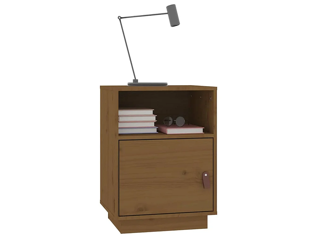 Tables de chevet 2pcs Marron miel 40x34x55cm Bois de pin massif