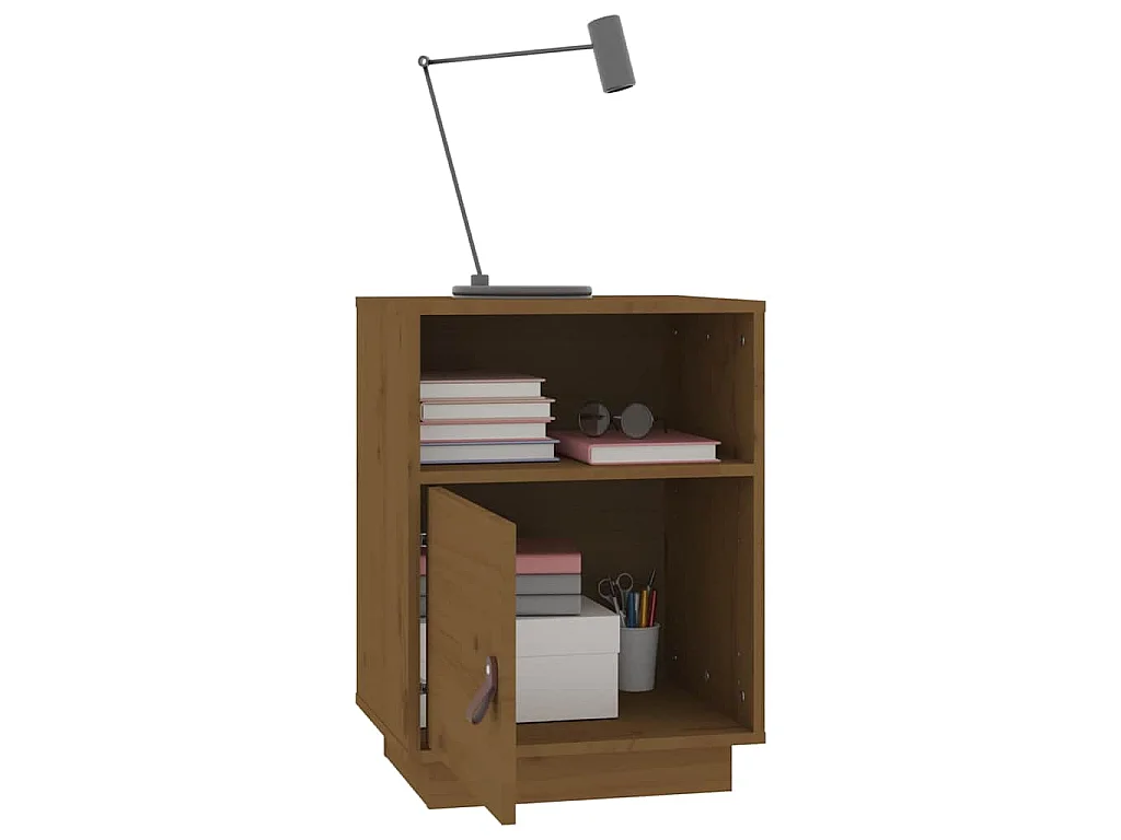Tables de chevet 2pcs Marron miel 40x34x55cm Bois de pin massif