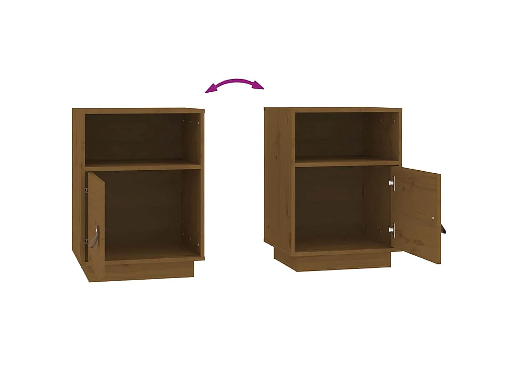 Tables de chevet 2pcs Marron miel 40x34x55cm Bois de pin massif