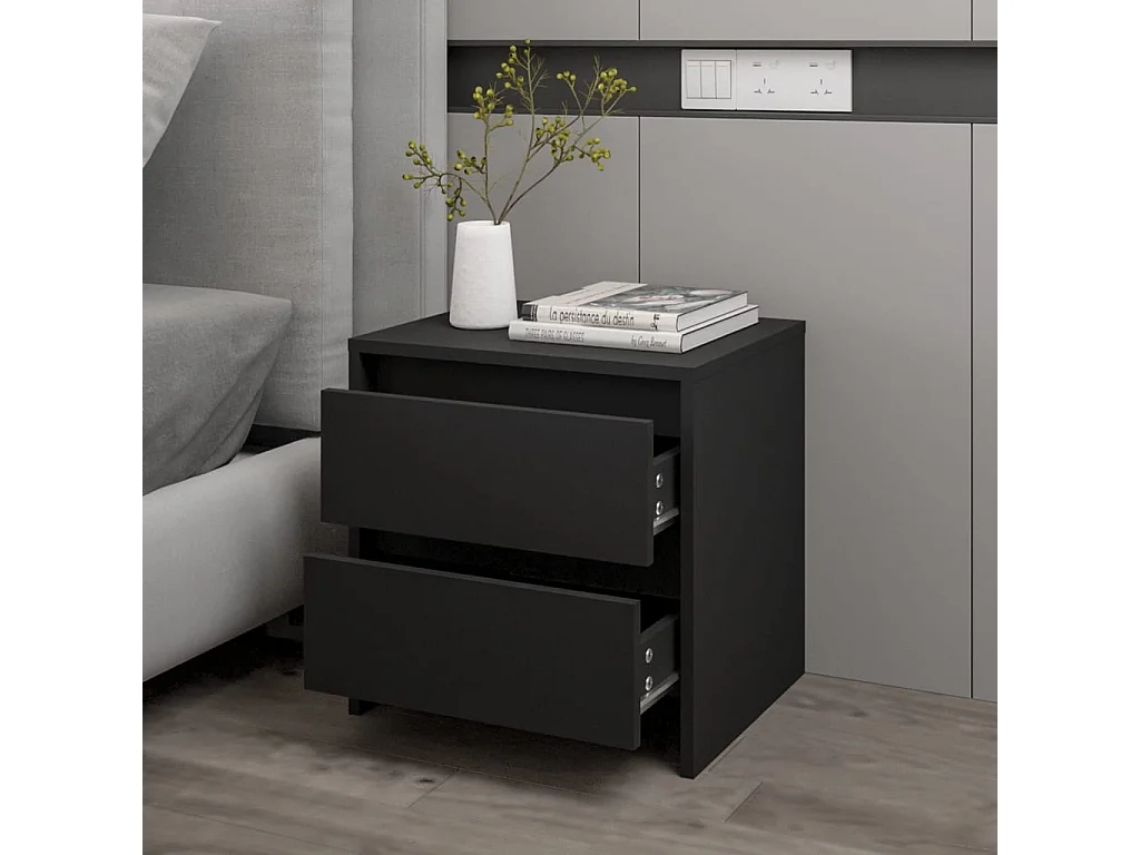 Mesa de cabeceira 45x34,5x44,5 cm aglomerado preto