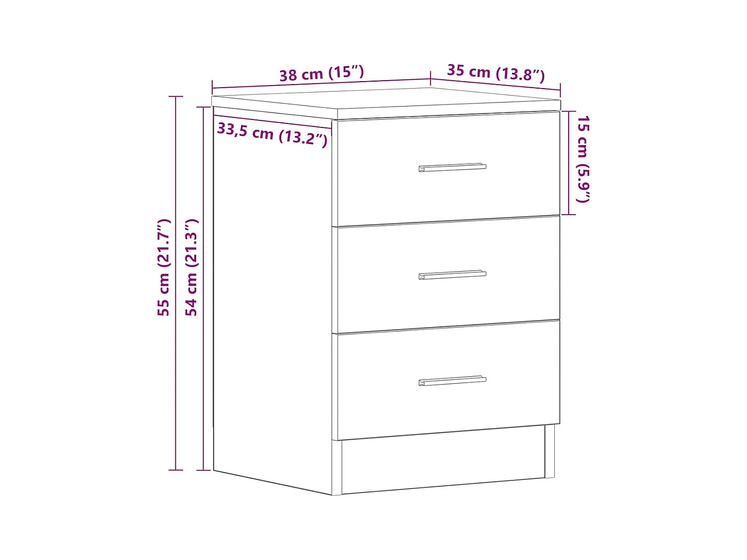 Mesa de cabeceira derivados de madeira carvalho sonoma