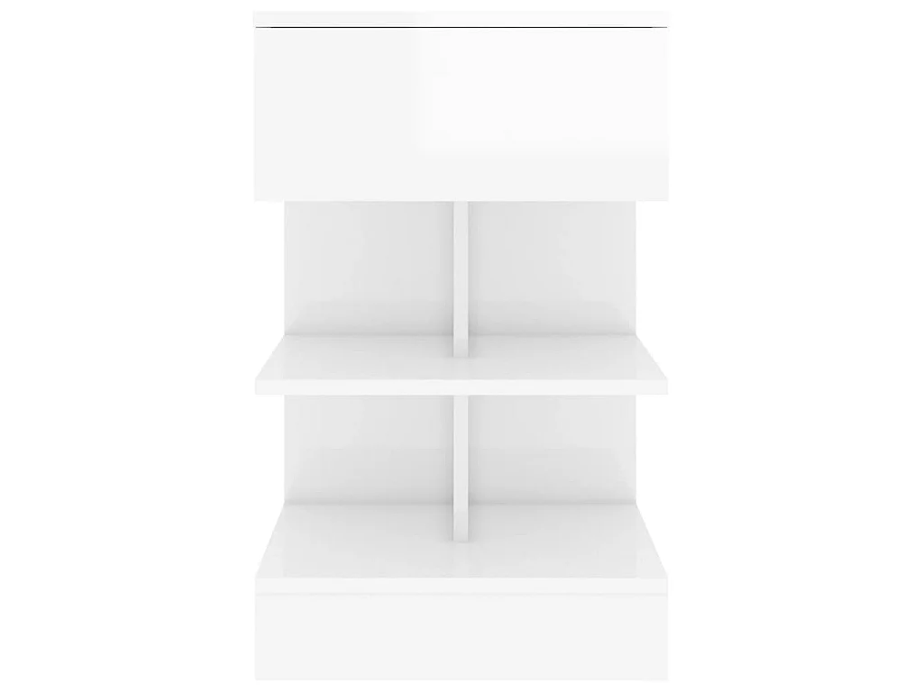 Tables de chevet 2 pcs Blanc brillant 40x35x65 cm