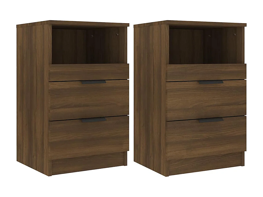 Tables de chevet 2 pcs Chêne marron Bois d'ingénierie