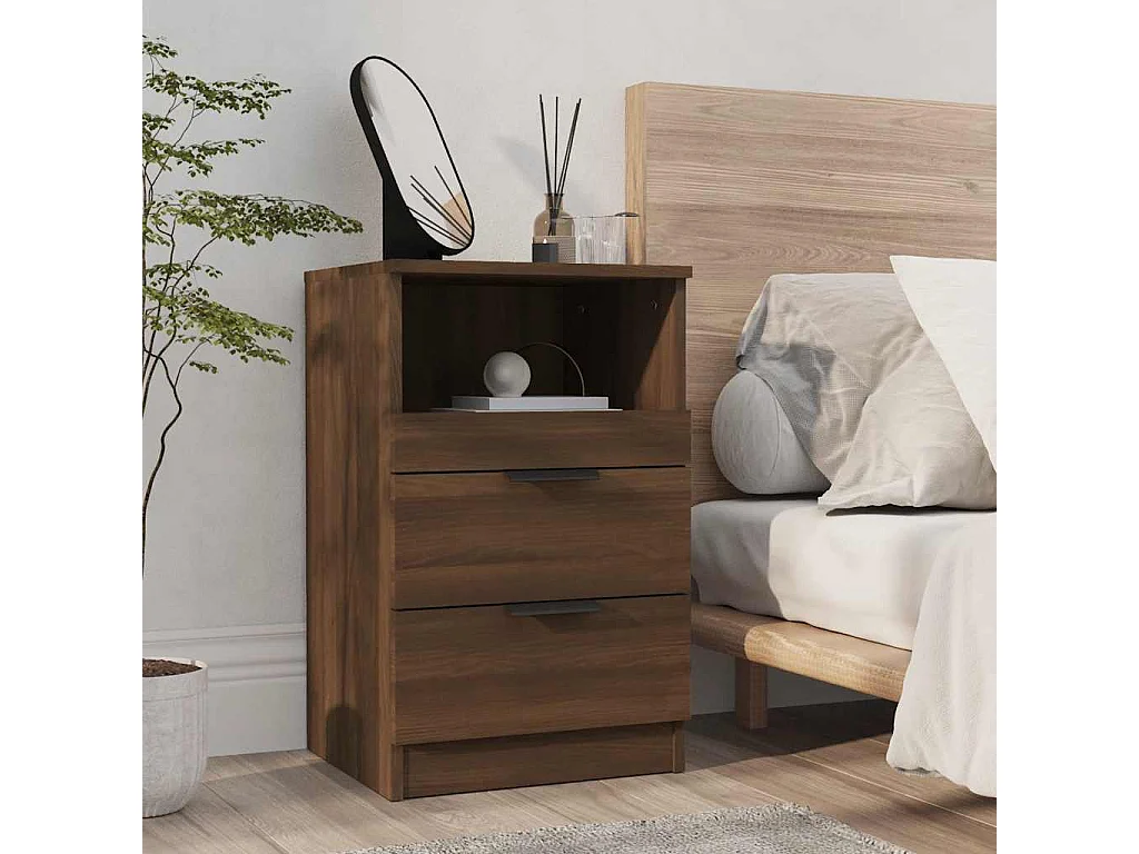 Tables de chevet 2 pcs Chêne marron Bois d'ingénierie