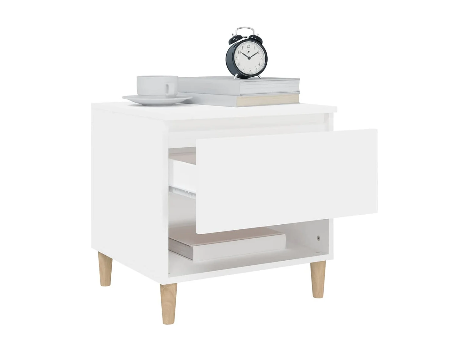 Mesitas de noche 2 uds madera contrachapada blanco 50x46x50 cm