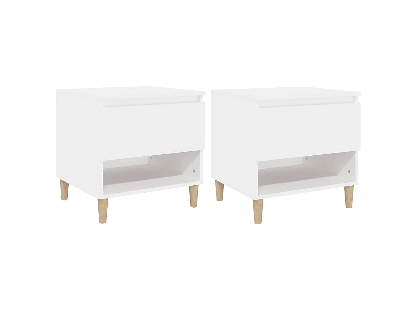Tables de chevet 2 pcs Blanc 50x46x50 cm Bois d’ingénierie