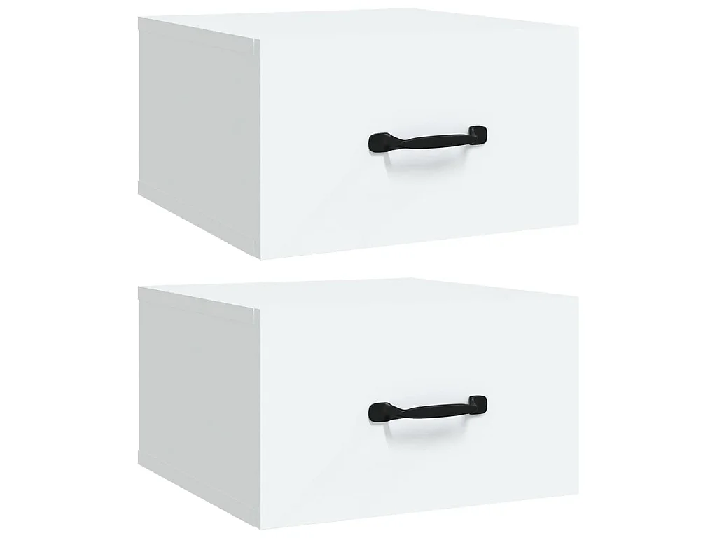 Tables de chevet murales 2 pcs blanc 35x35x20 cm