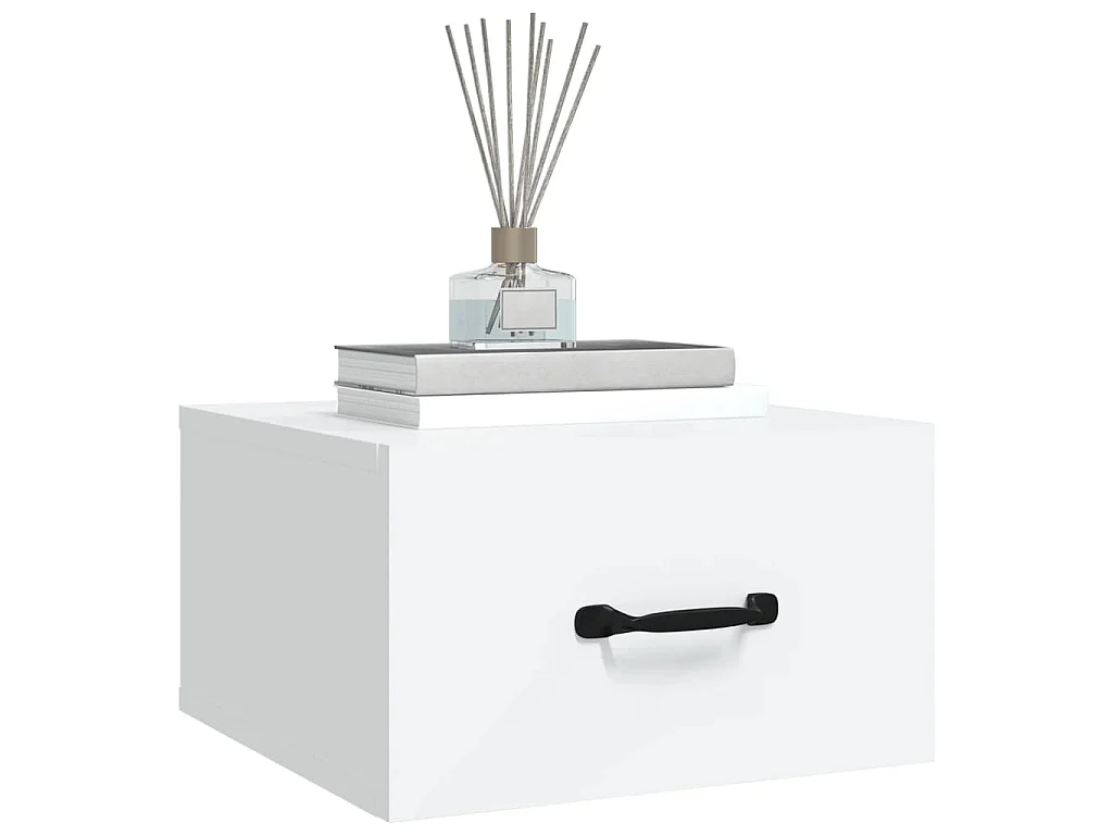 Tables de chevet murales 2 pcs blanc 35x35x20 cm