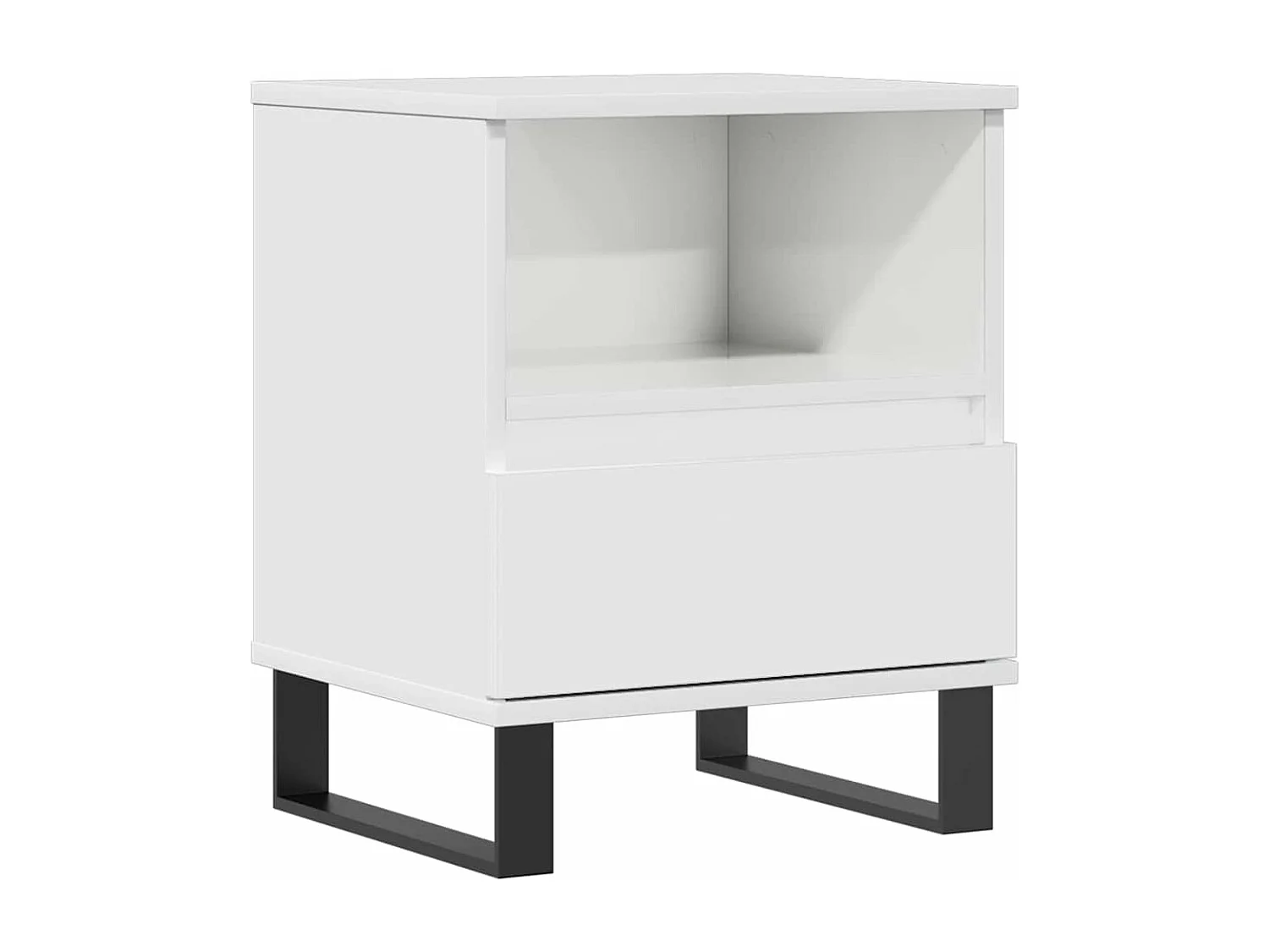 Table de chevet Blanc brillant 40x35x50 cm Bois d’ingénierie