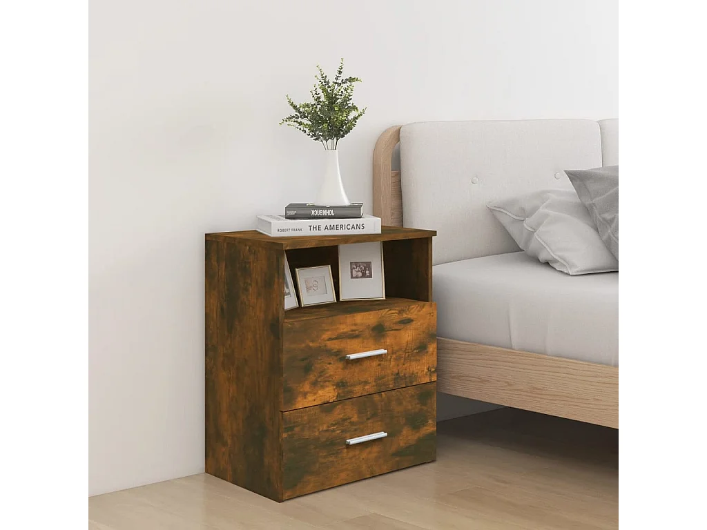 Tables de chevet 2 pcs Chêne fumé 50x32x60 cm