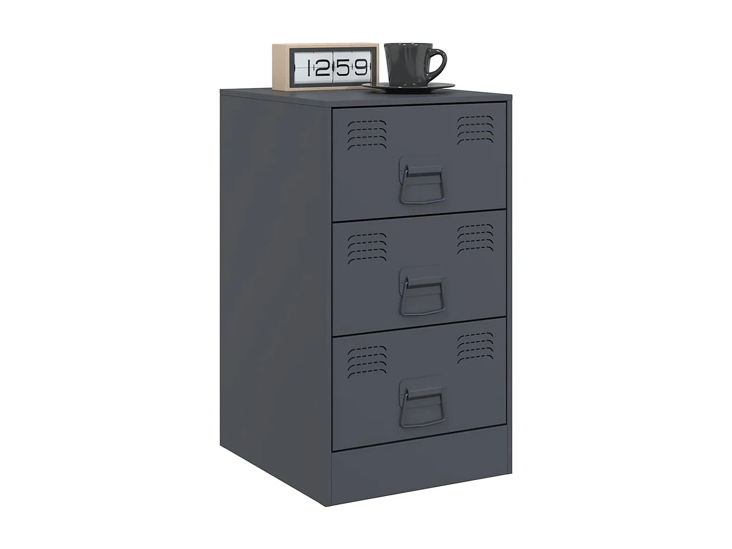 Nachtkastje 34,5x39x62 cm staal antracietkleurig