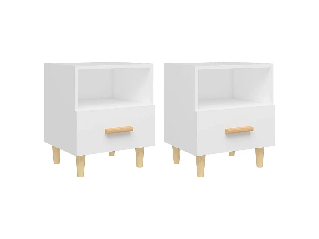 Mesas de cabeceira 2 pcs 40x35x47 cm branco