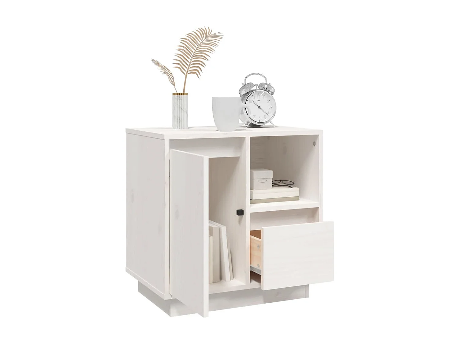 Tables de chevet 2 pcs Blanc 50x34x50 cm Bois de pin massif