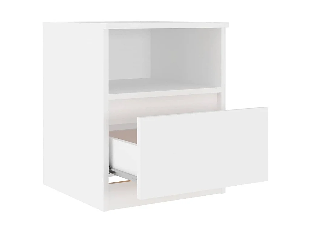 Table de chevet blanc 40x40x50 cm bois d'ingénierie