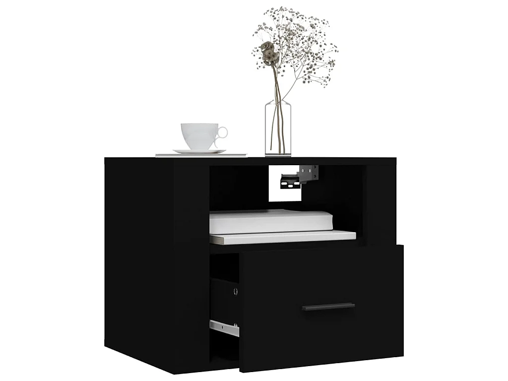 Wand-Nachttisch Schwarz 50x36x40 cm