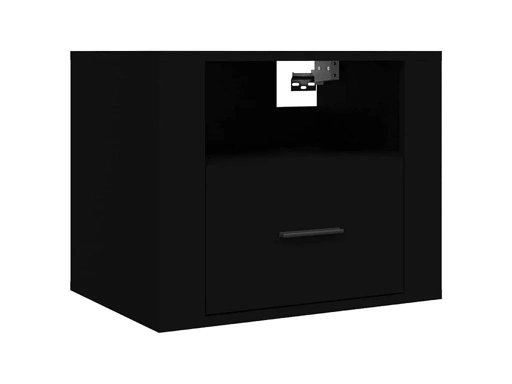 Table de chevet murale Noir 50x36x40 cm