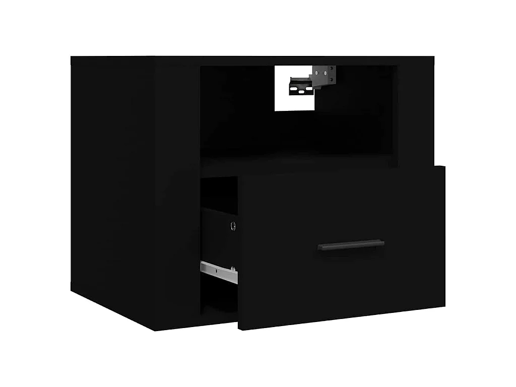 Table de chevet murale Noir 50x36x40 cm