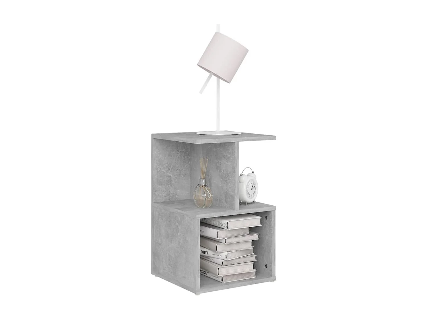 Tables de chevet 2 pcs gris béton 35x35x55 cm bois d'ingénierie