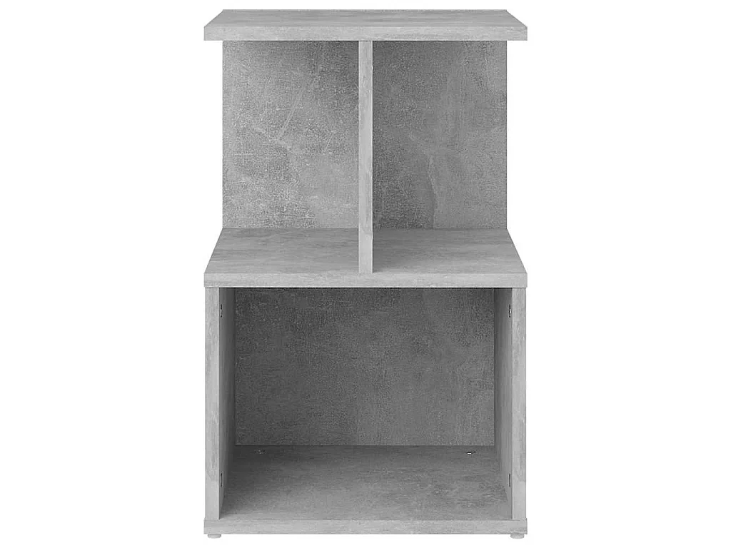 Mesita de noche 2 uds contrachapada gris hormigón 35x35x55 cm