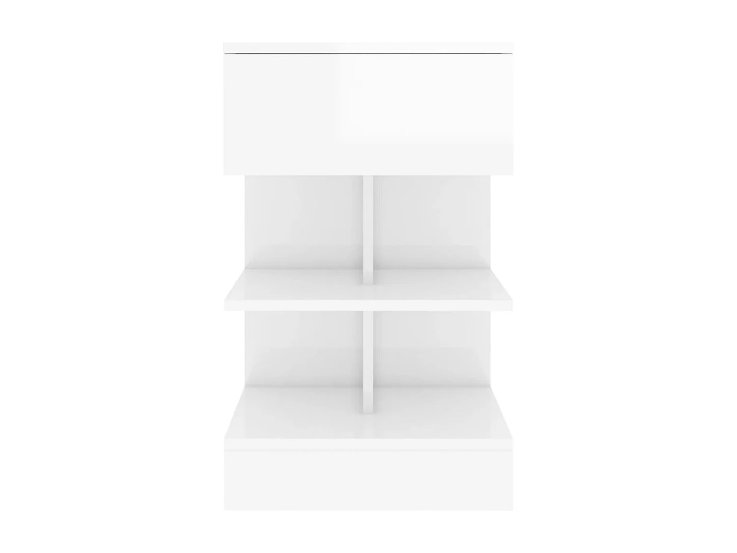 Nachtkastje 40x35x65 cm bewerkt hout hoogglans wit