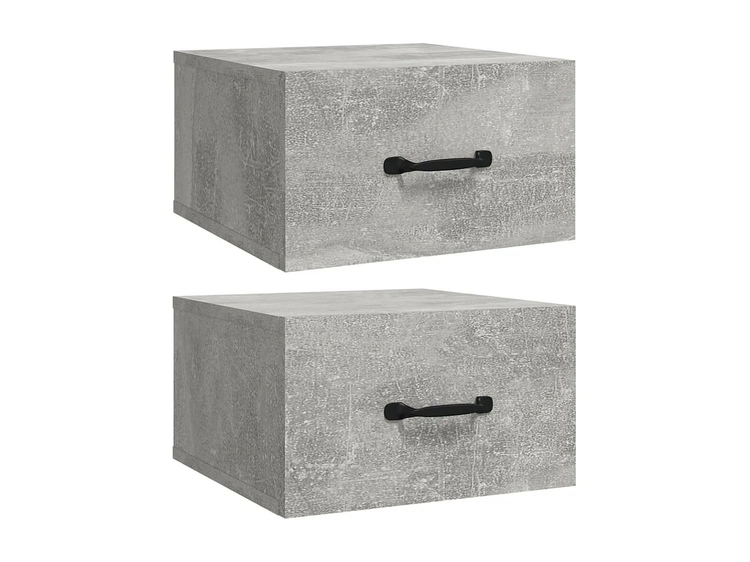 Wand-Nachttische 2 Stk. Betongrau 35x35x20 cm