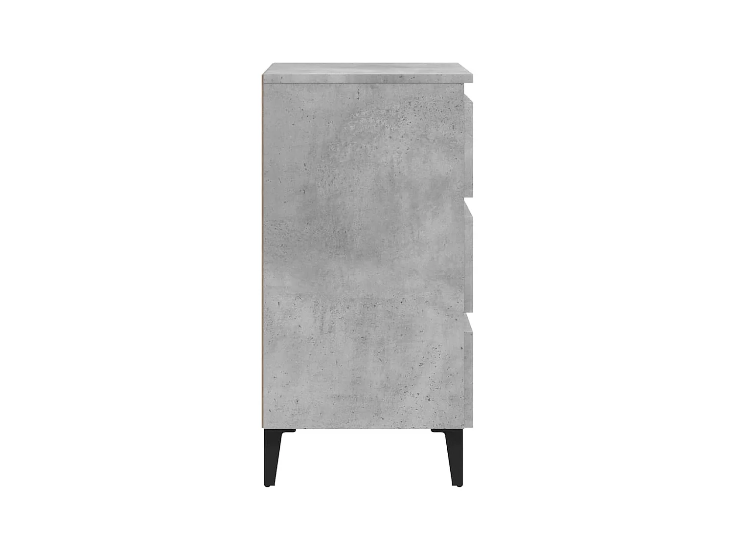 Tables de chevet pieds en métal 2 pcs gris béton 40x35x69 cm