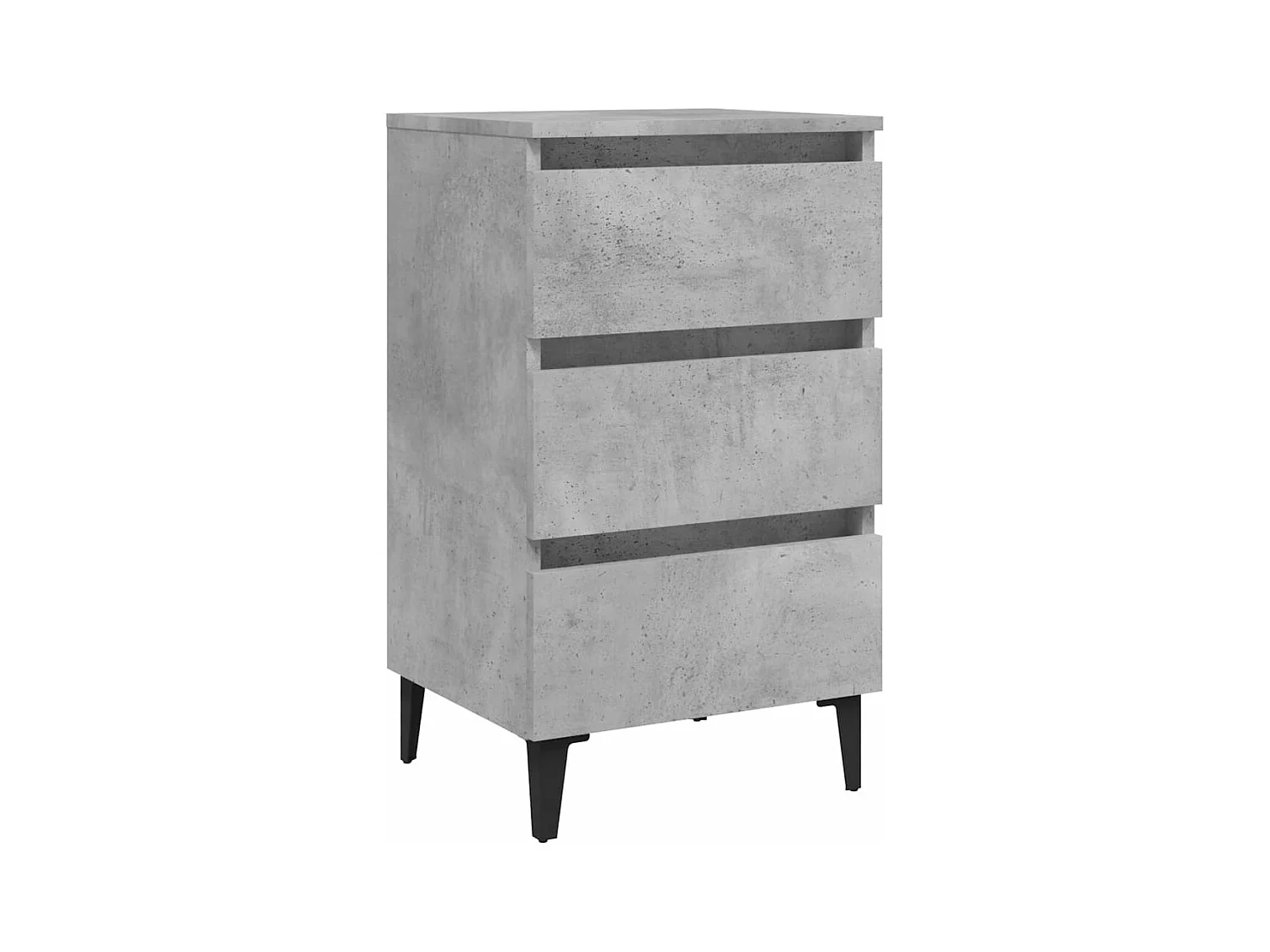 Mesitas de noche 2 uds patas de metal gris hormigón 40x35x69 cm