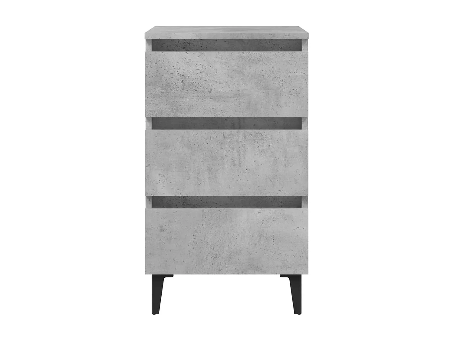 Tables de chevet pieds en métal 2 pcs gris béton 40x35x69 cm